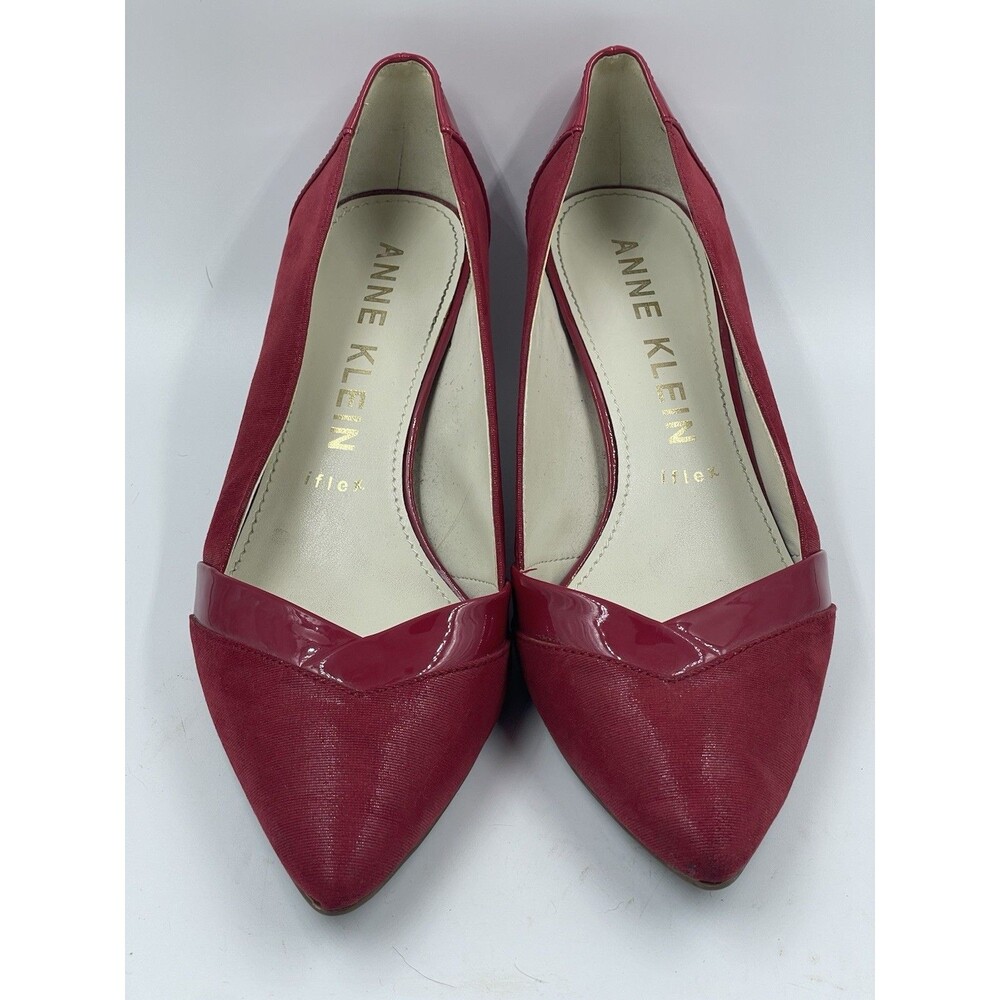 Anne Klein Maurer  Women’s Kitten Heel Red Shoes, Size 8.5 Gorgeous For Fall